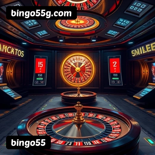 Interface do aplicativo bingo55 mostrando jogos disponíveis no iOS e Android